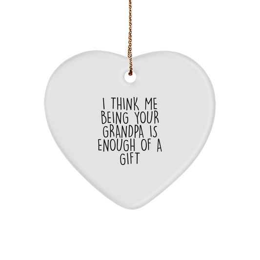 Grandpa Keepsake White Heart Christmas Ornament for Him Gift - Image 1