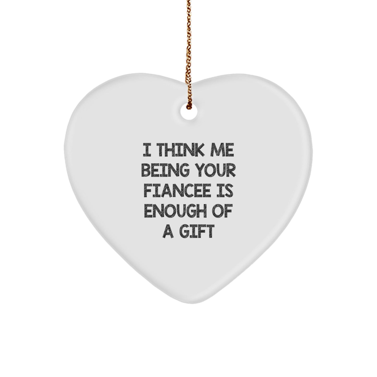 Fiancee Heart Ornament for Family Treasure Christmas Gift - Image 1