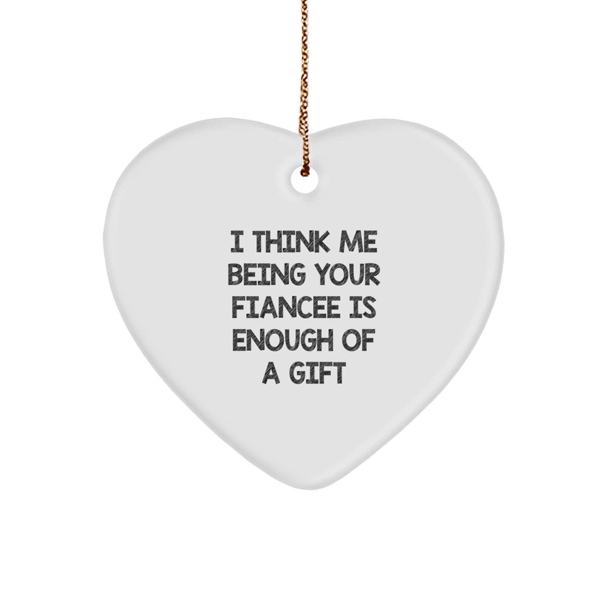 Fiancee Heart Ornament for Family Treasure Christmas Gift - Image 1
