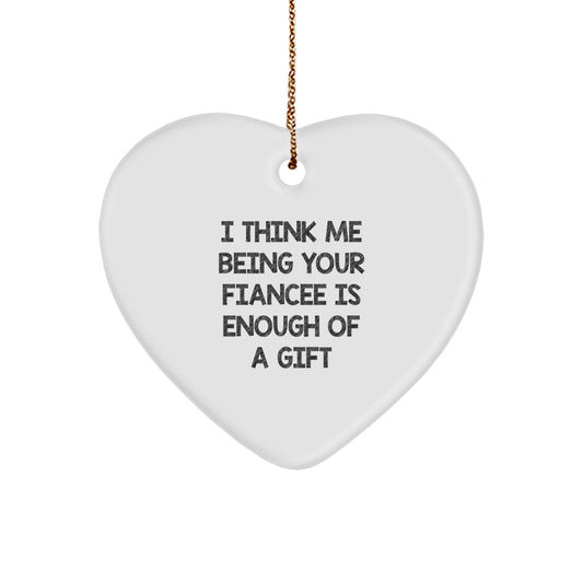 Fiancee Heart Ornament for Family Treasure Christmas Gift - Image 1