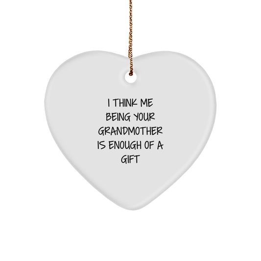 Playful Grandmother Heart Ornament for Grandma – Novelty Christmas Gift - Image 1