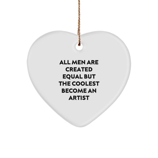 Artist Keepsake Heart Christmas Ornament for Him Surprise Gift - Image 1