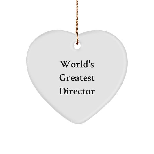 Funny Director Quote Gifts from Friends for Christmas Unique Director Heart Ornament - Image 1