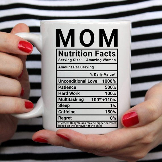 Mother's Day Coffee Mug - Mom Nutrition Facts (11 oz & 15 oz)