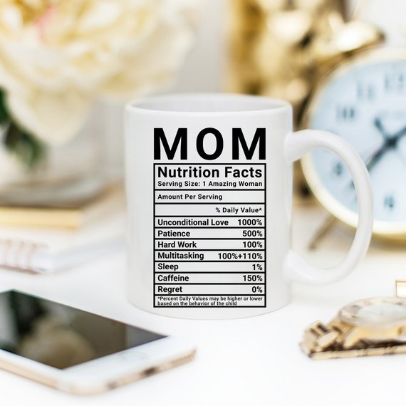 Mother's Day Coffee Mug - Mom Nutrition Facts (11 oz & 15 oz)