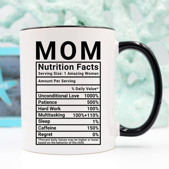 Mother's Day Coffee Mug - Mom Nutrition Facts (11 oz & 15 oz)
