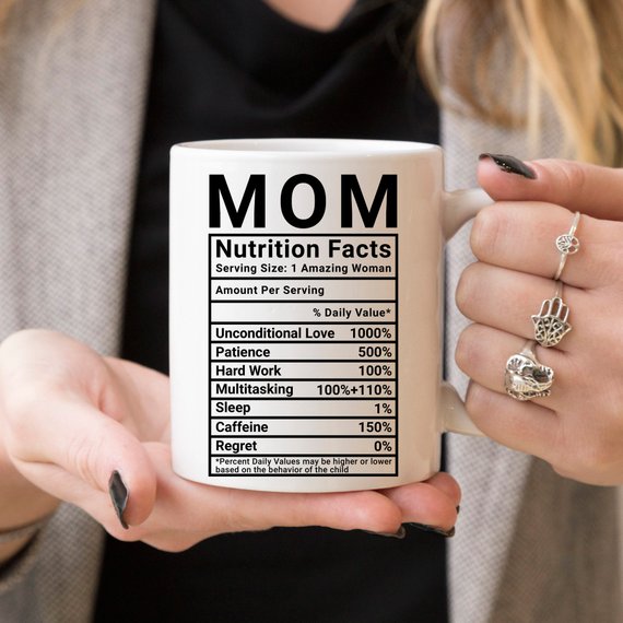 Mother's Day Coffee Mug - Mom Nutrition Facts (11 oz & 15 oz)