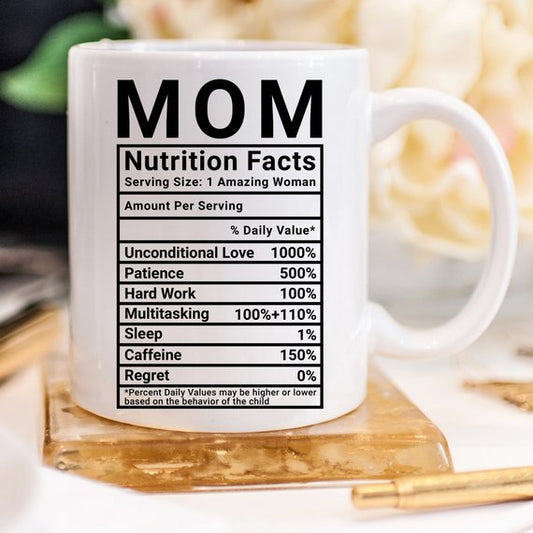Mother's Day Coffee Mug - Mom Nutrition Facts (11 oz & 15 oz)