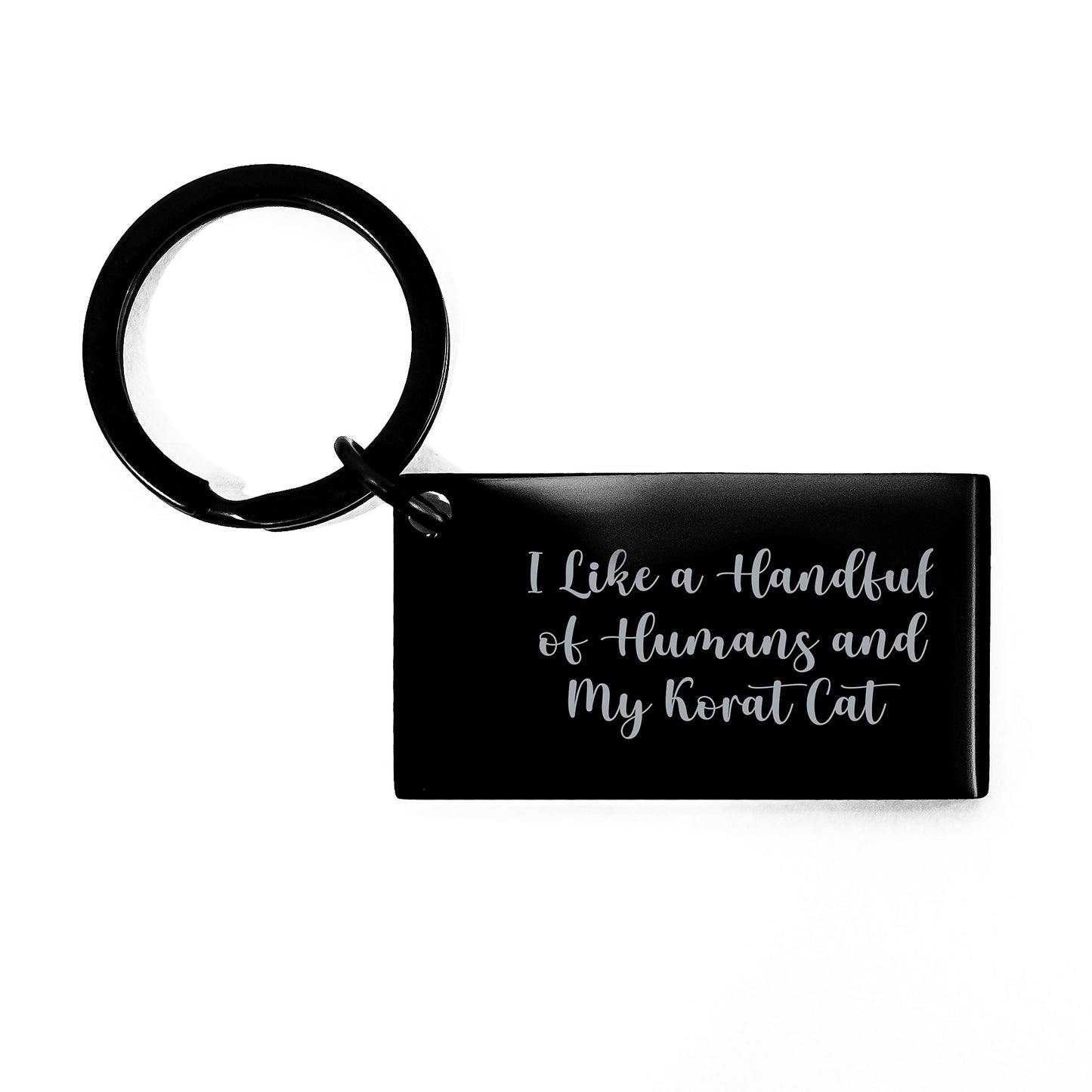 Korat Cat Enthusiast Gifts - Funny Keychain from Friends for Korat Cat Lovers on Birthday - I Like A Handful Of Humans And My Korat Cat - Image 1