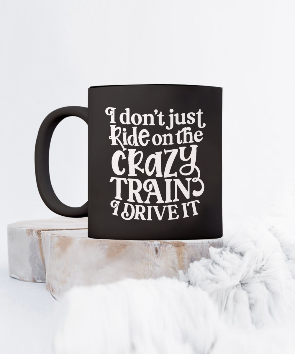 Crazy Train 15 oz Black Mug