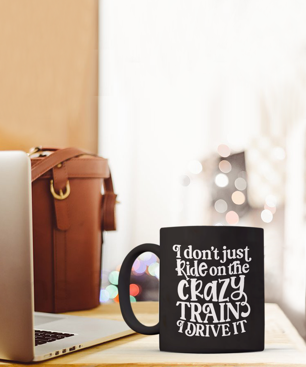 Crazy Train 15 oz Black Mug