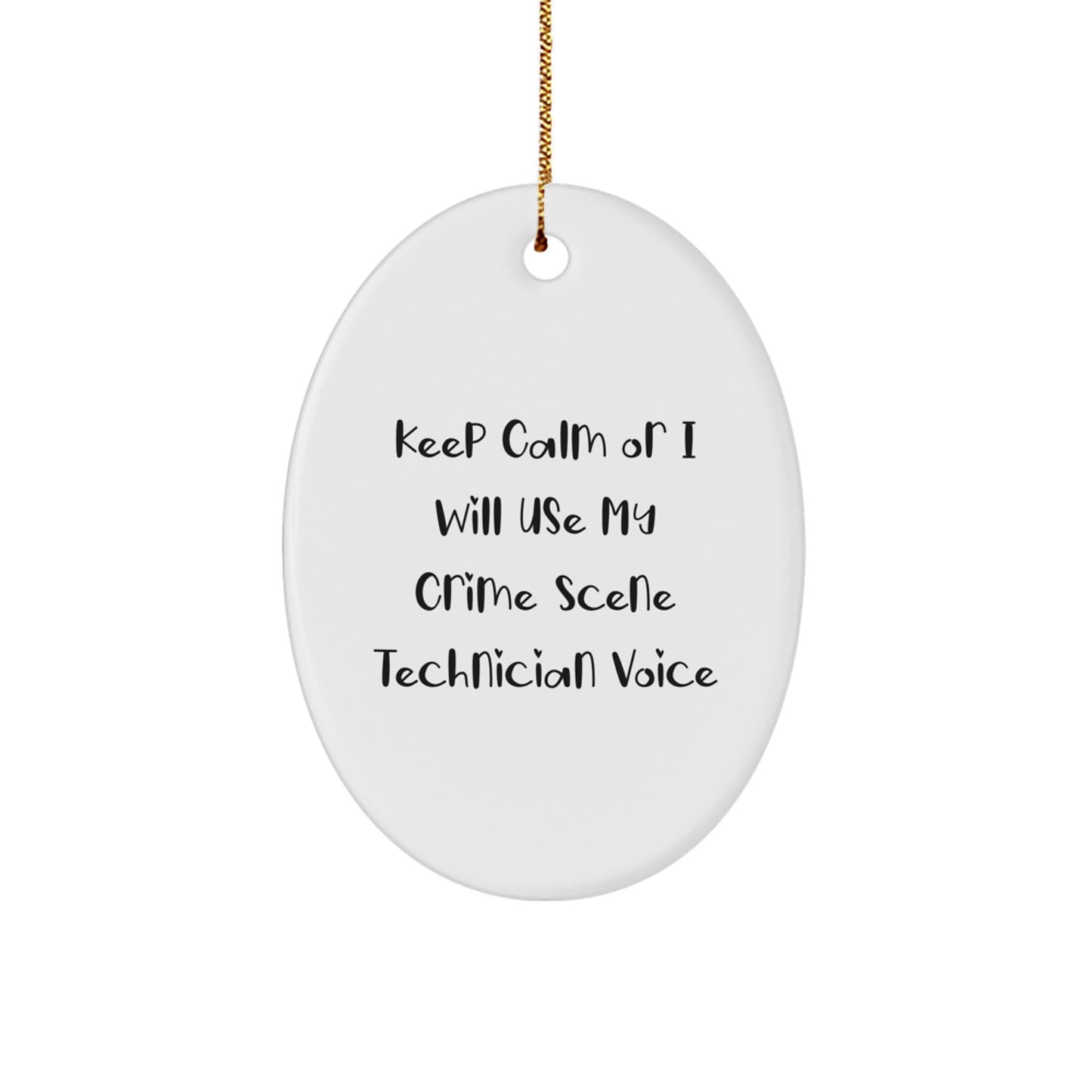 Funny Crime Scene Technician Oval Ornament Gifts from Friends and Family for Christmas Unique Presents - Image 1