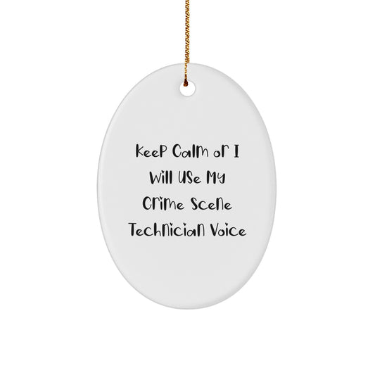 Funny Crime Scene Technician Oval Ornament Gifts from Friends and Family for Christmas Unique Presents - Image 1