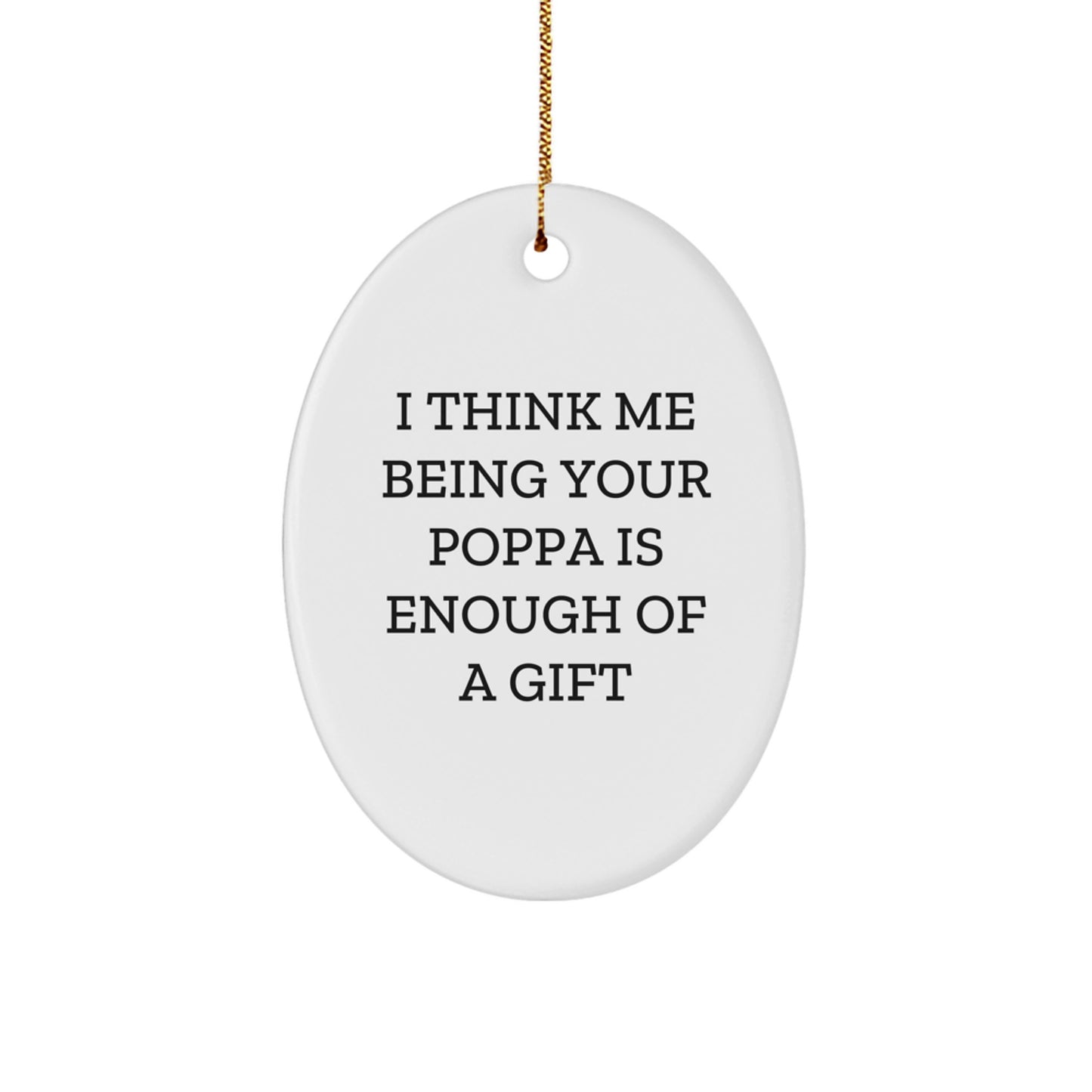 Christmas Gift Poppa Oval Ornament for Her Present Bright Glow Tree Star - Image 1