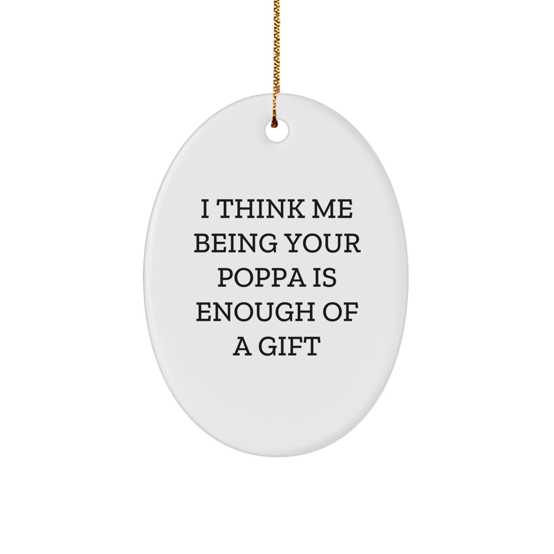Christmas Gift Poppa Oval Ornament for Her Present Bright Glow Tree Star - Image 1