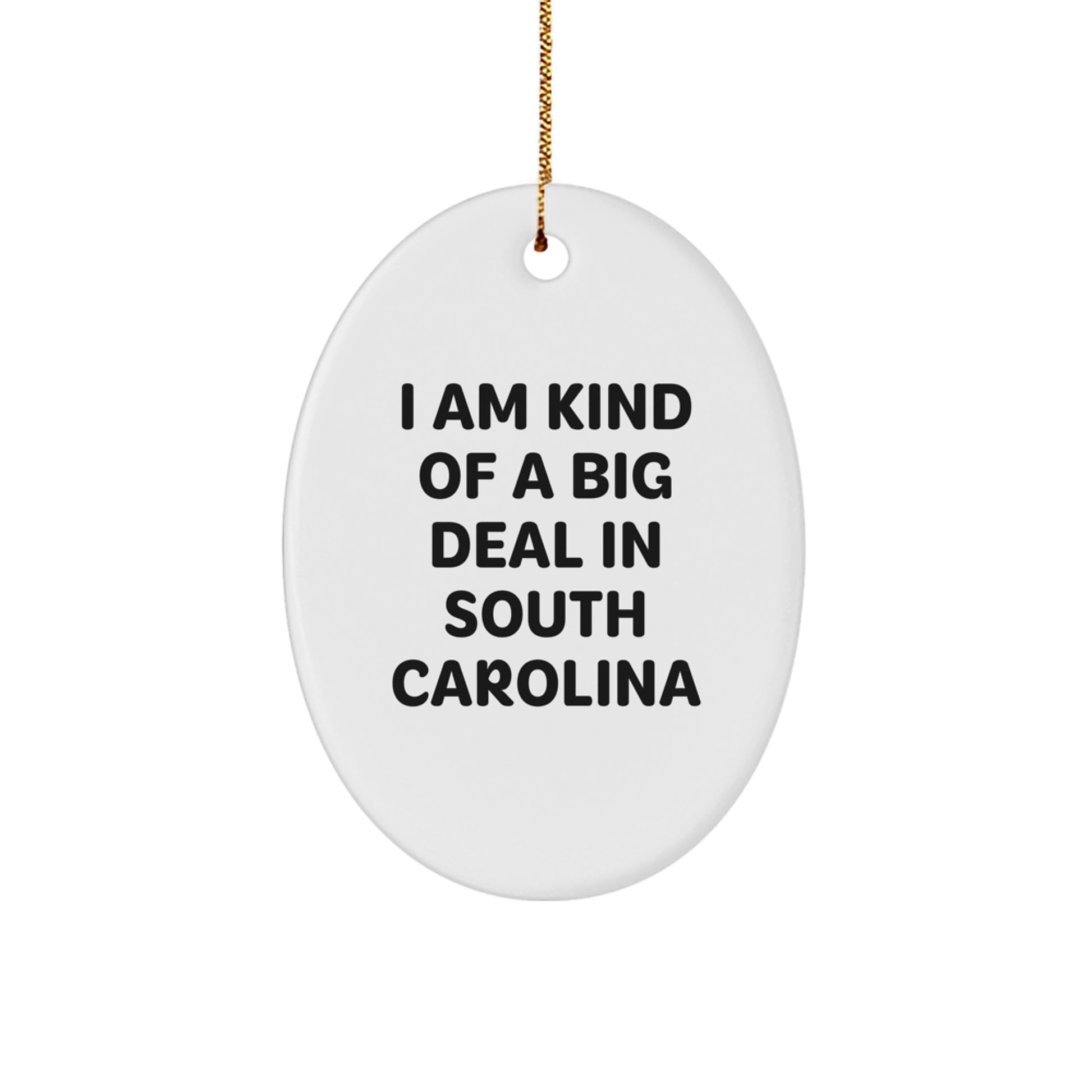 Funny South Carolina Oval Ornament - Gifts from Men to Friends in Christmas Unique Gifts - Image 1