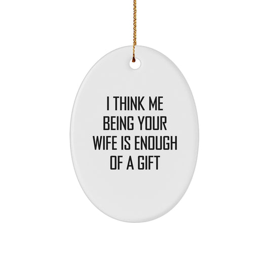 Christmas Gift for Mom Wife Heartfelt Oval Ornament Deluxe Present - Image 1