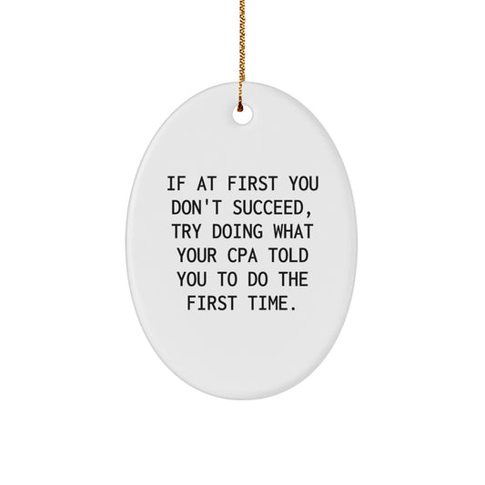 Funny CPA Gifts from Men to Friends, Oval Ornament for Christmas Unique Gifts - Image 1