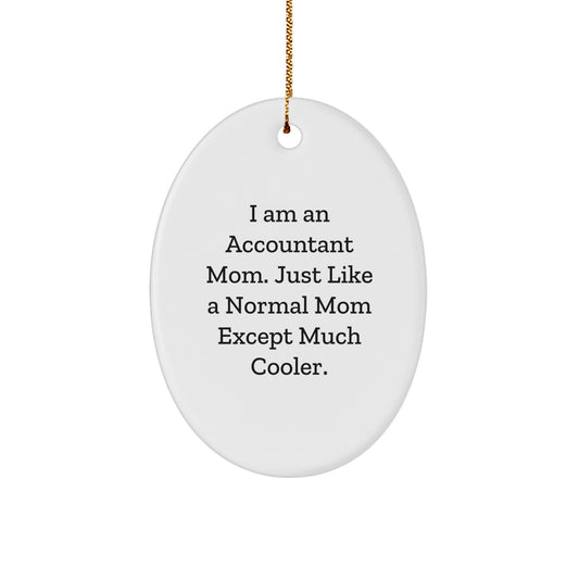 Accountant Mom Gifts for Accountant Friends, Oval Ornament, Funny Quote, Christmas Unique Gifts from Mom, Gifts for Accountant Mom - Image 1