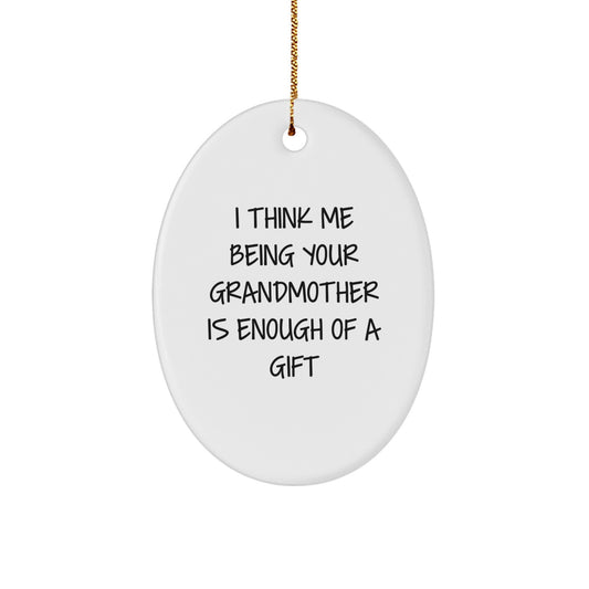 Grandmother Oval Christmas Ornament for a Wife Idea Holiday Gift - Image 1