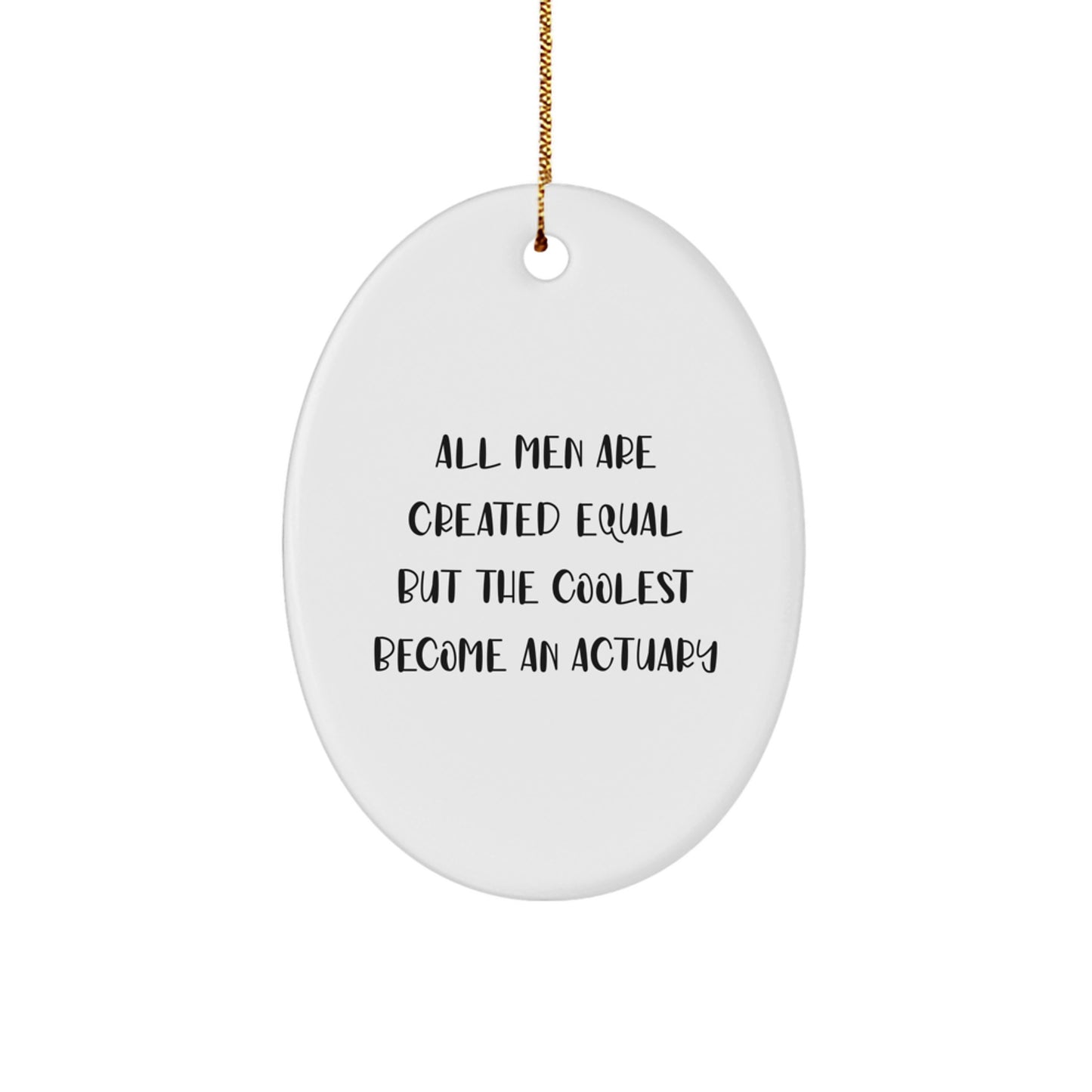 Funny Actuary Gifts from Men for Actuary Friends and Family, Oval Ornament Christmas Unique Gifts - Image 1