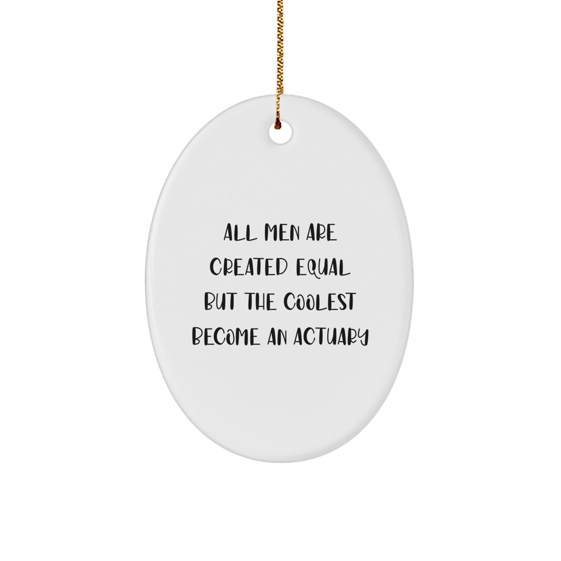Funny Actuary Gifts from Men for Actuary Friends and Family, Oval Ornament Christmas Unique Gifts - Image 1