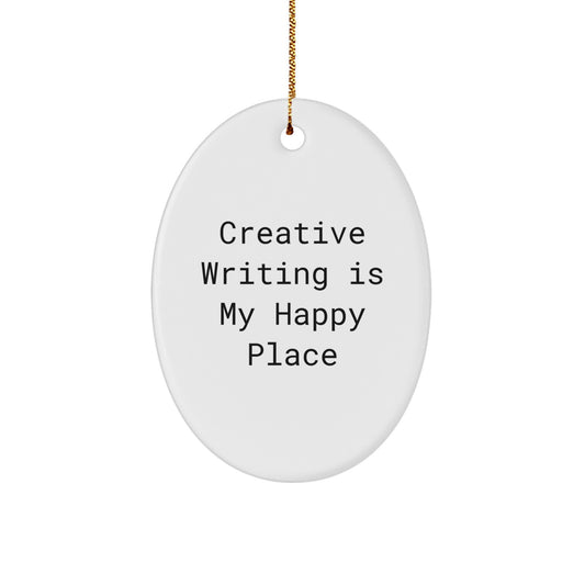 Creative Writing Oval Ornament 'My Happy Place' Gifts from Friends for Family - Image 1