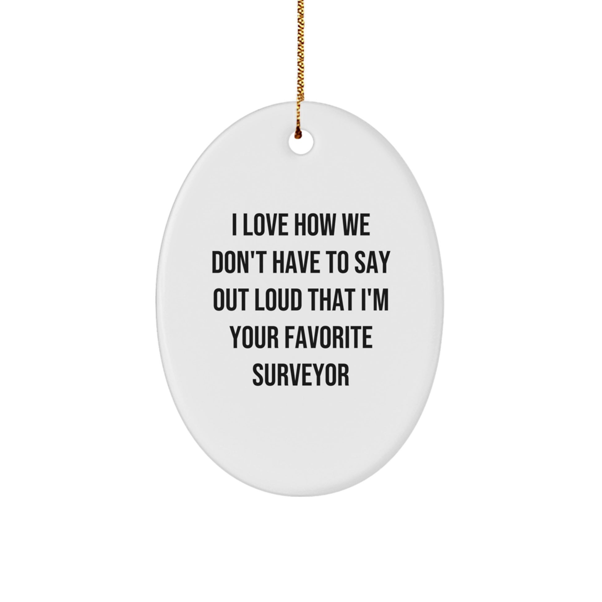 Funny Surveyor Oval Ornament Gifts for Men, Surveyor Christmas Unique Gifts, Gifts from Family to Favorite Surveyor - Image 1