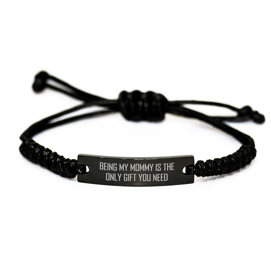 Unique Gifts for Mommy Rope Bracelet, Funny Quote for Graduation, Gifts from Family to Mommy - Image 1