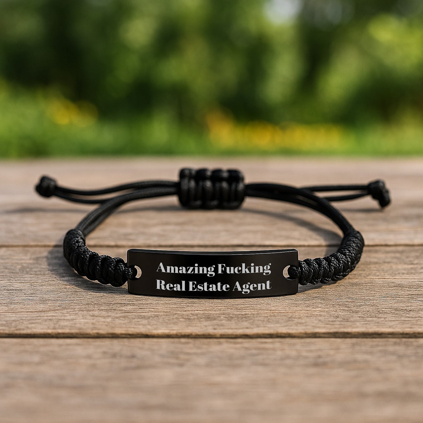 Funny Real Estate Agent Gifts, 'Amazing F--king Real Estate Agent' Quote, Adjustable Rope Bracelet, Birthday Unique Gifts from Friends to Real Estate Agent, Gifts for Men, Women, Coworkers, Family - Image 2