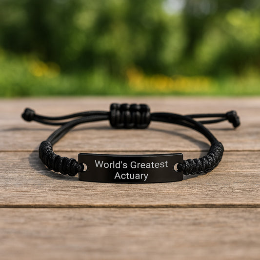 Funny Actuary Gifts Rope Bracelet for Men, 'World's Greatest Actuary' Christmas Unique Gifts from Friends, Coworkers, Family - Image 2