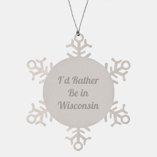 Wisconsin Snowflake Ornaments Funny Quote Gifts for Men Women Friends Family - Image 1