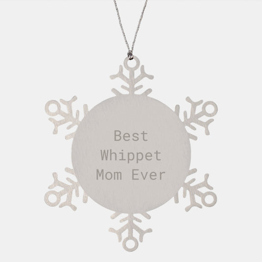 Whippet Dog Mom Snowflake Ornament Gifts from Family, Gifts for Whippet Dog Lovers, Funny Christmas Ornament - Image 1