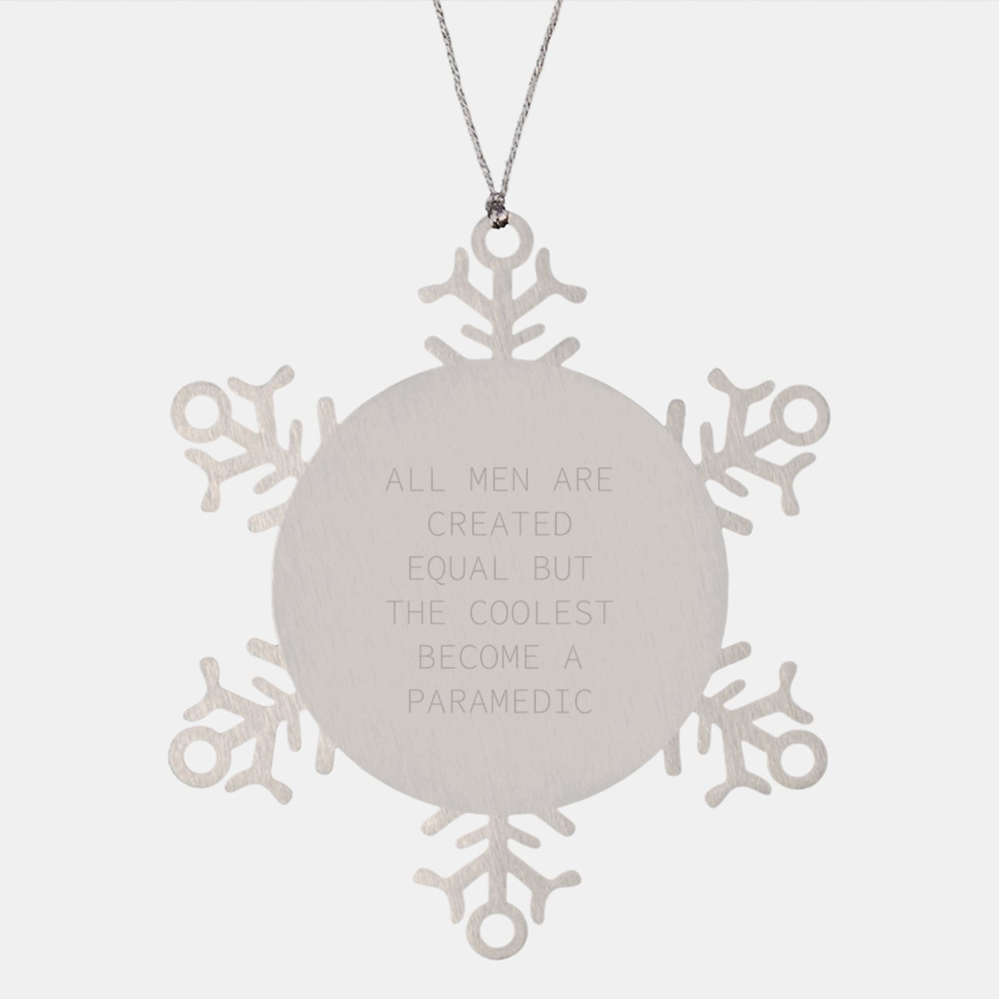 Funny Rescue Worker Gifts from Men, Rescue Worker Inspired Snowflake Ornament for Rescue Worker, Christmas Unique Ornament with Quote - Image 1
