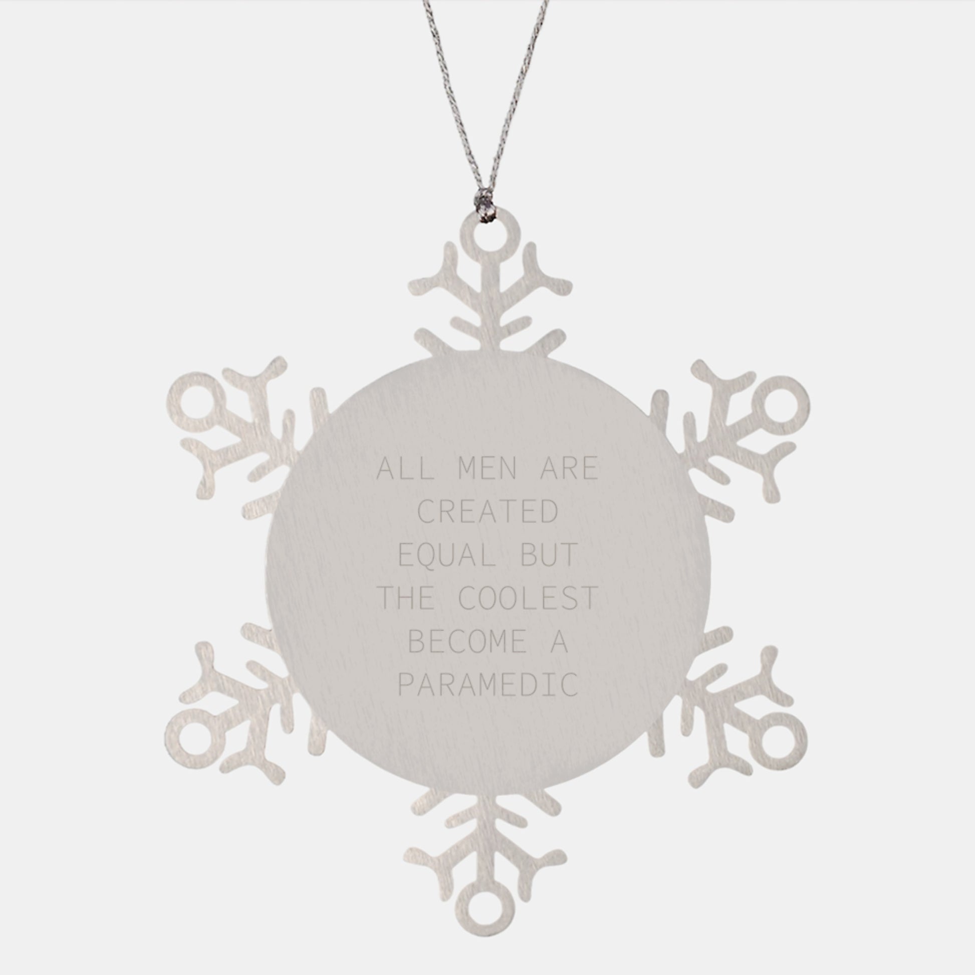 Funny Rescue Worker Gifts from Men, Rescue Worker Inspired Snowflake Ornament for Rescue Worker, Christmas Unique Ornament with Quote - Image 1