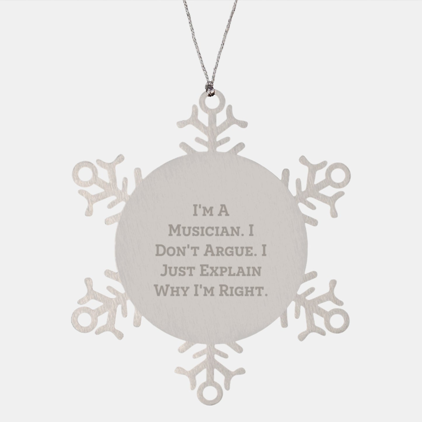 Funny Musician Gifts from Men to Friends, Unique Snowflake Ornaments for Musician Christmas Unique Gifts - Image 1