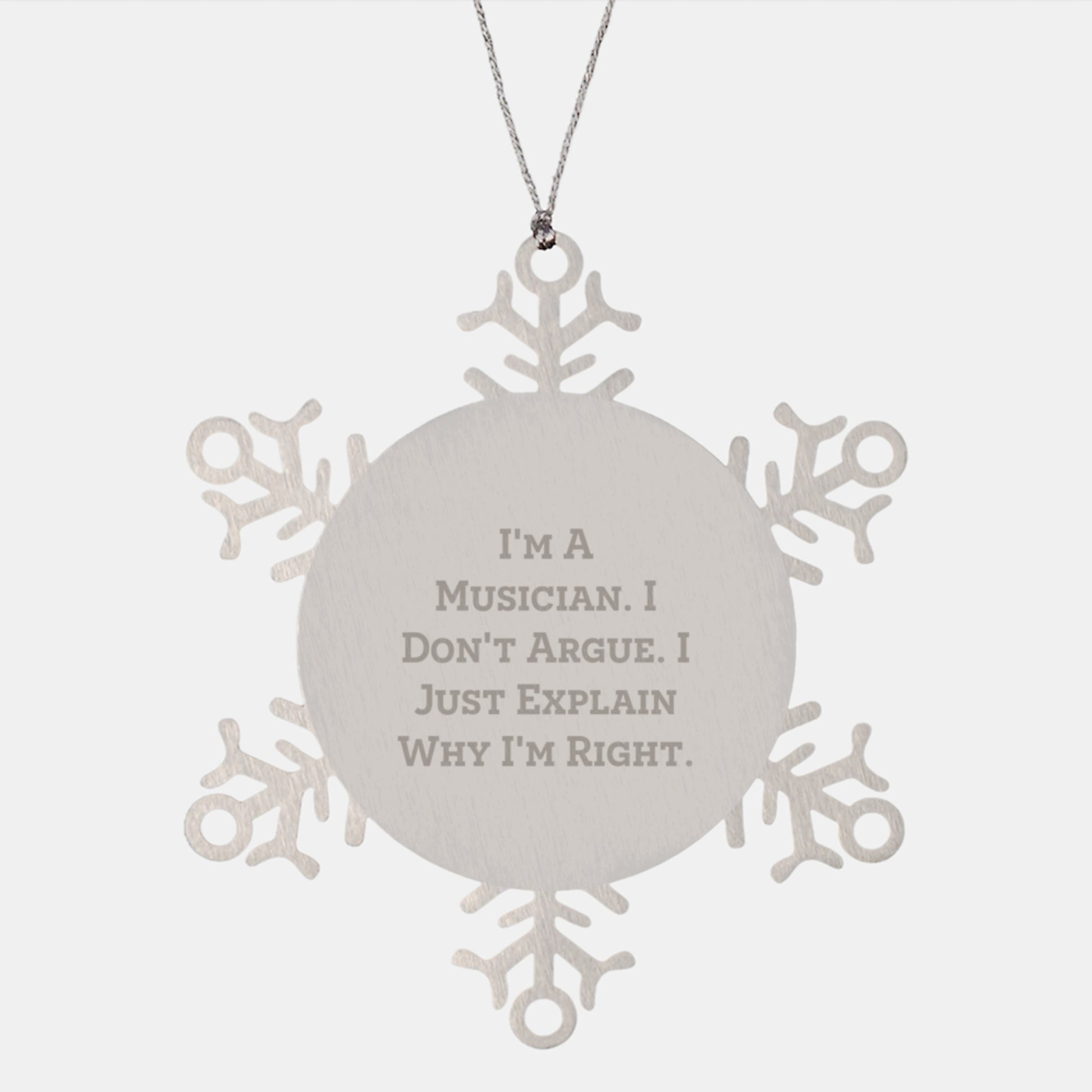 Funny Musician Gifts from Men to Friends, Unique Snowflake Ornaments for Musician Christmas Unique Gifts - Image 1