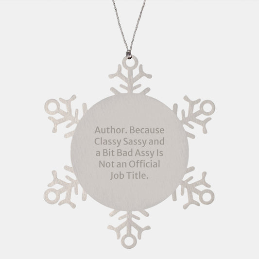 Author Christmas Snowflake Ornaments Funny Quote Gifts from Friends to Family - Image 1