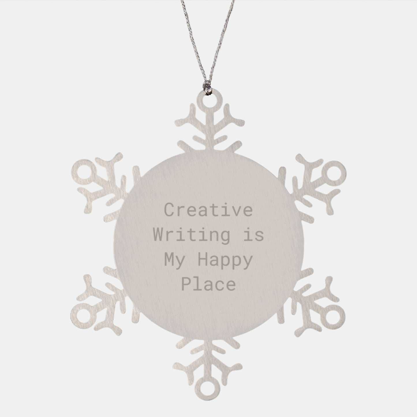 Creative Writing Inspiration Gifts from Friends for Men and Women Writers - Snowflake Ornament, Funny, 'Creative Writing Is My Happy Place' - Image 1