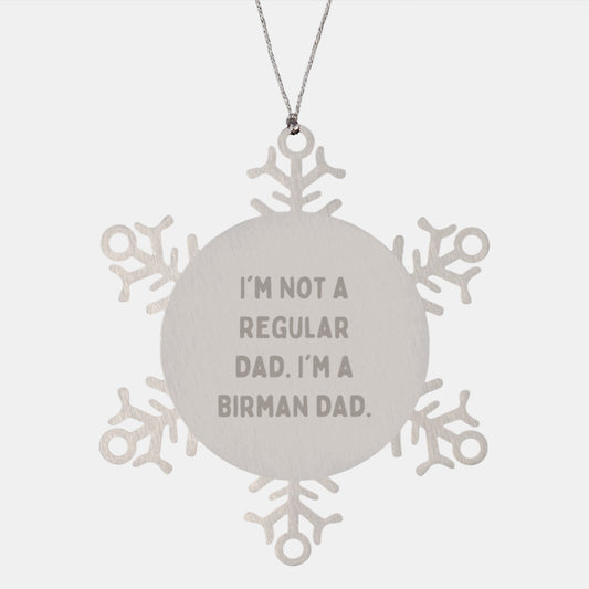 Funny Birman Cat Snowflake Ornament Gifts for Men Christmas Unique Presents from Dad - Image 1