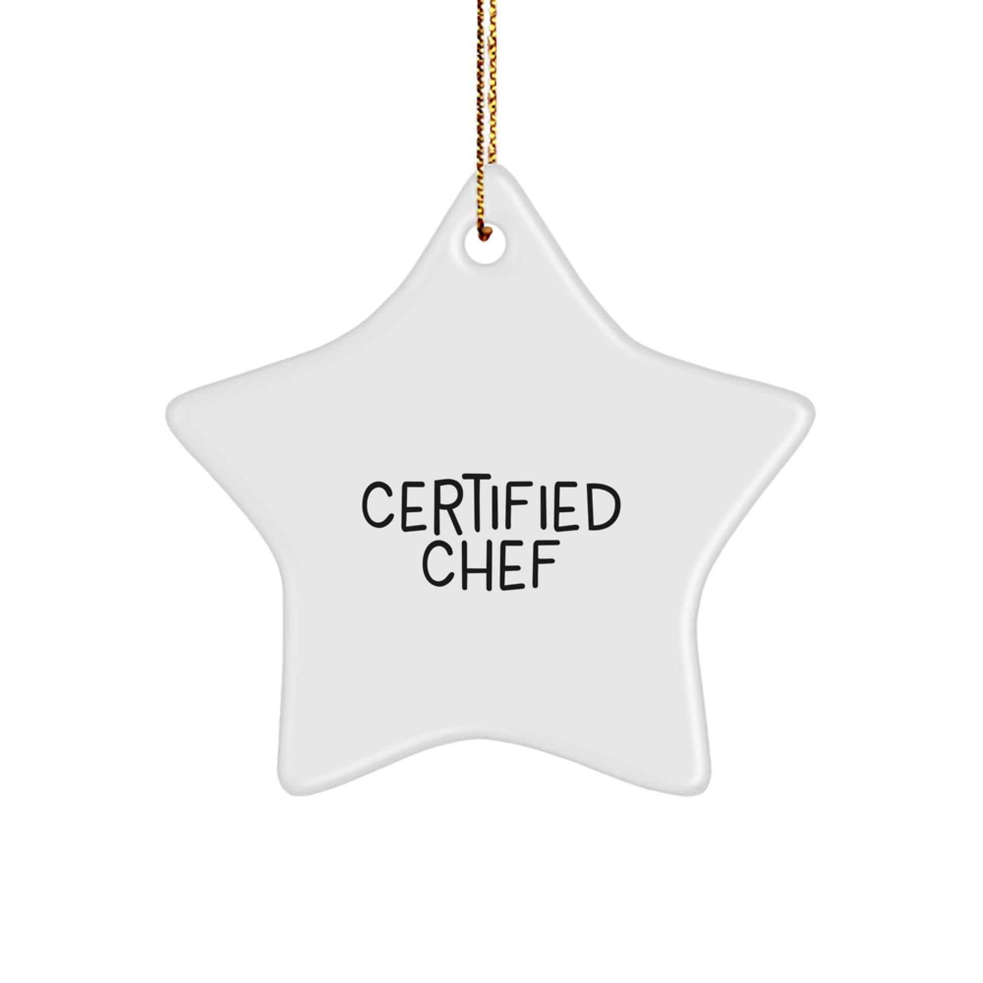 Chef Gifts from Friends - Funny Quote Star Ornament, 'Certified to Cook Up Some Magic', Christmas Unique Gifts for Men, Women, or Coworkers - Image 1