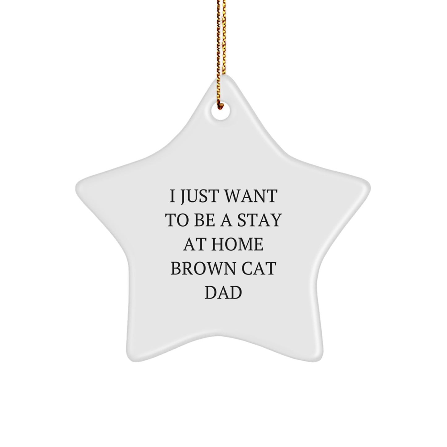 Funny Brown Cat Dad Gifts for Men from Friends and Family - Unique Star Ornament for Christmas - Image 1