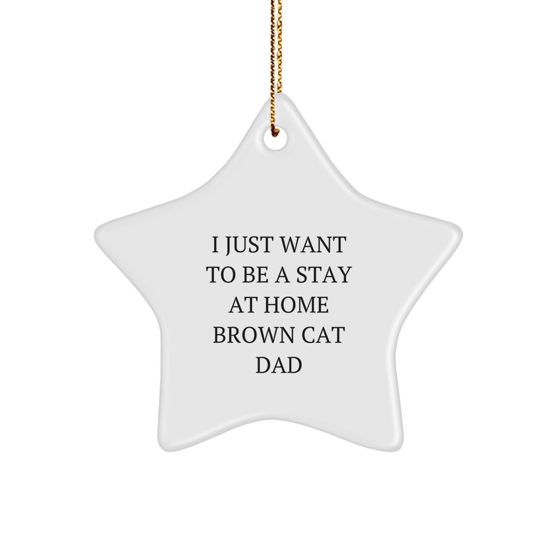 Funny Brown Cat Dad Gifts for Men from Friends and Family - Unique Star Ornament for Christmas - Image 1