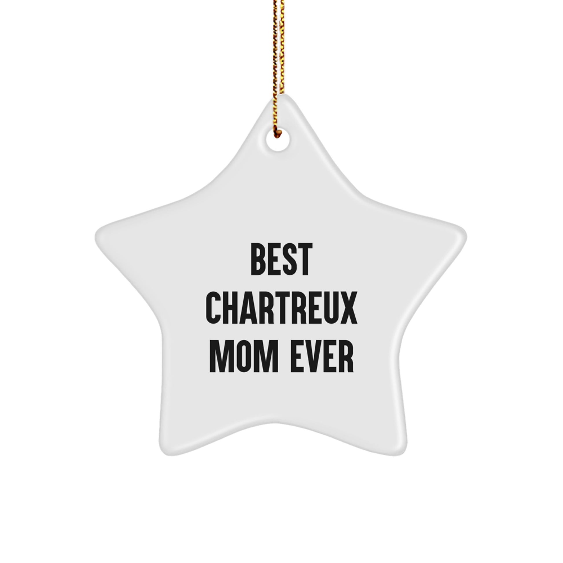 Funny Chartreux Cat Mom Gifts from Friends for Christmas Star Ornament - Image 1