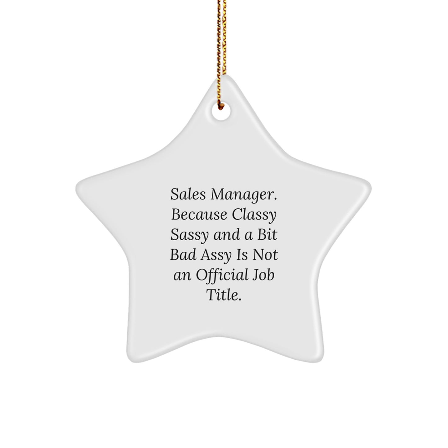 Gifts from Men for Sales Manager Star Ornament, Funny Quote, Christmas Unique Gifts, Sales Manager Gifts, Star Ornament for Sales Manager - Image 1
