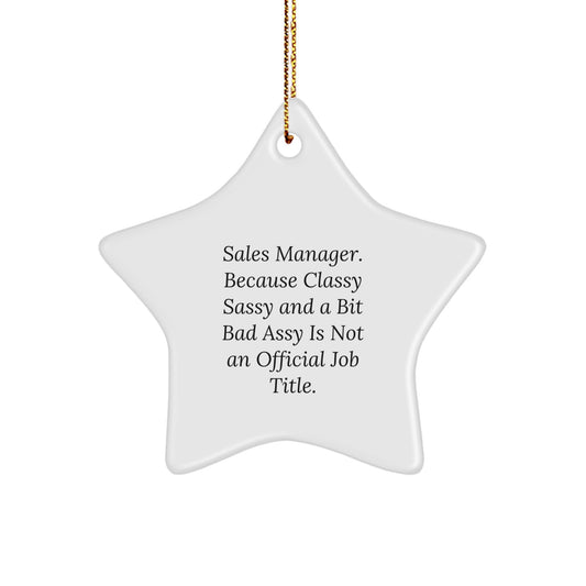 Gifts from Men for Sales Manager Star Ornament, Funny Quote, Christmas Unique Gifts, Sales Manager Gifts, Star Ornament for Sales Manager - Image 1