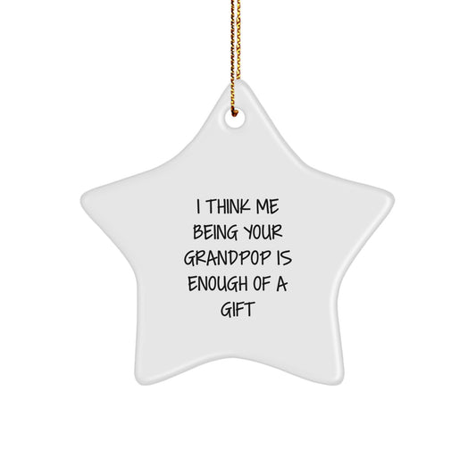 Playful Grandpop Star Ornament Novelty for Friends – Christmas Gift - Image 1