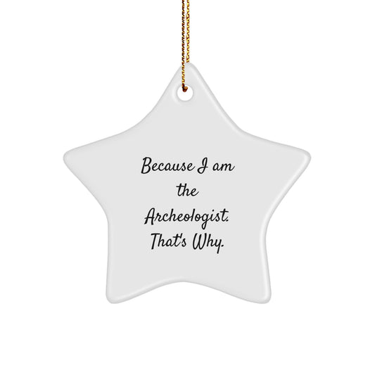 Archeologist Gifts from Friends - Because I Am The Archeologist. That's Why. - Star Ornament for Christmas - Image 1