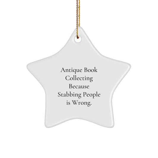 Antique Book Collecting Gifts from Friends - Star Ornament, Christmas Unique Presents for Women, Men, Family, Coworkers - Image 1