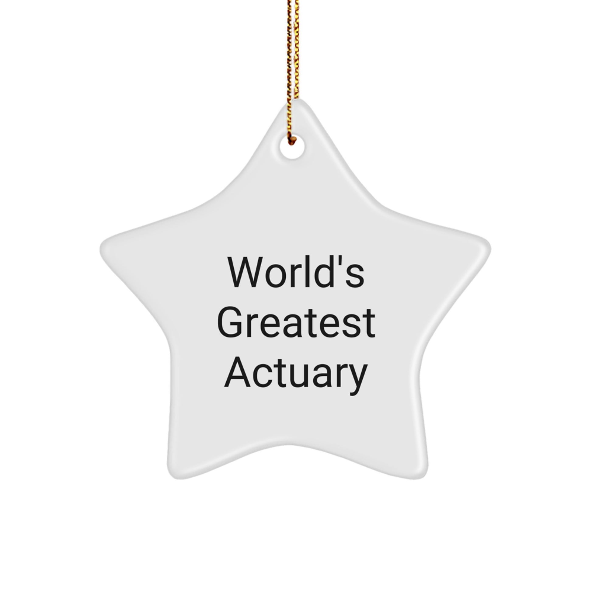 Funny Actuary Gifts for Men, World's Greatest Actuary Star Ornament, Christmas Unique Gifts from Friends to Coworkers - Image 1